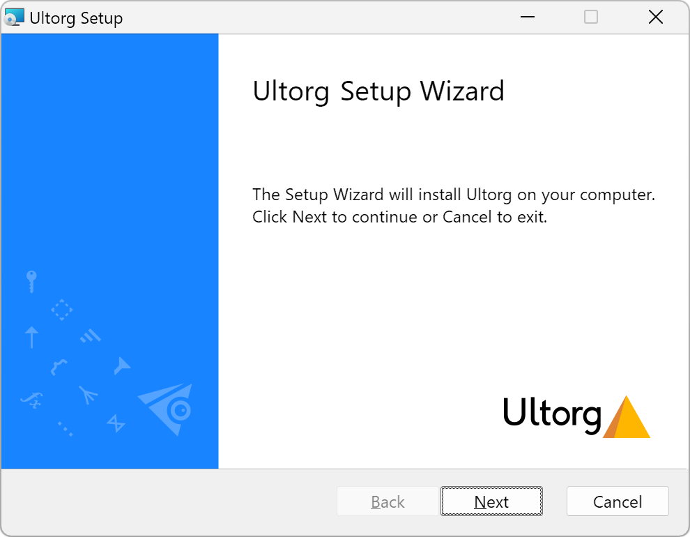 Screenshot of Ultorg's Windows Installer